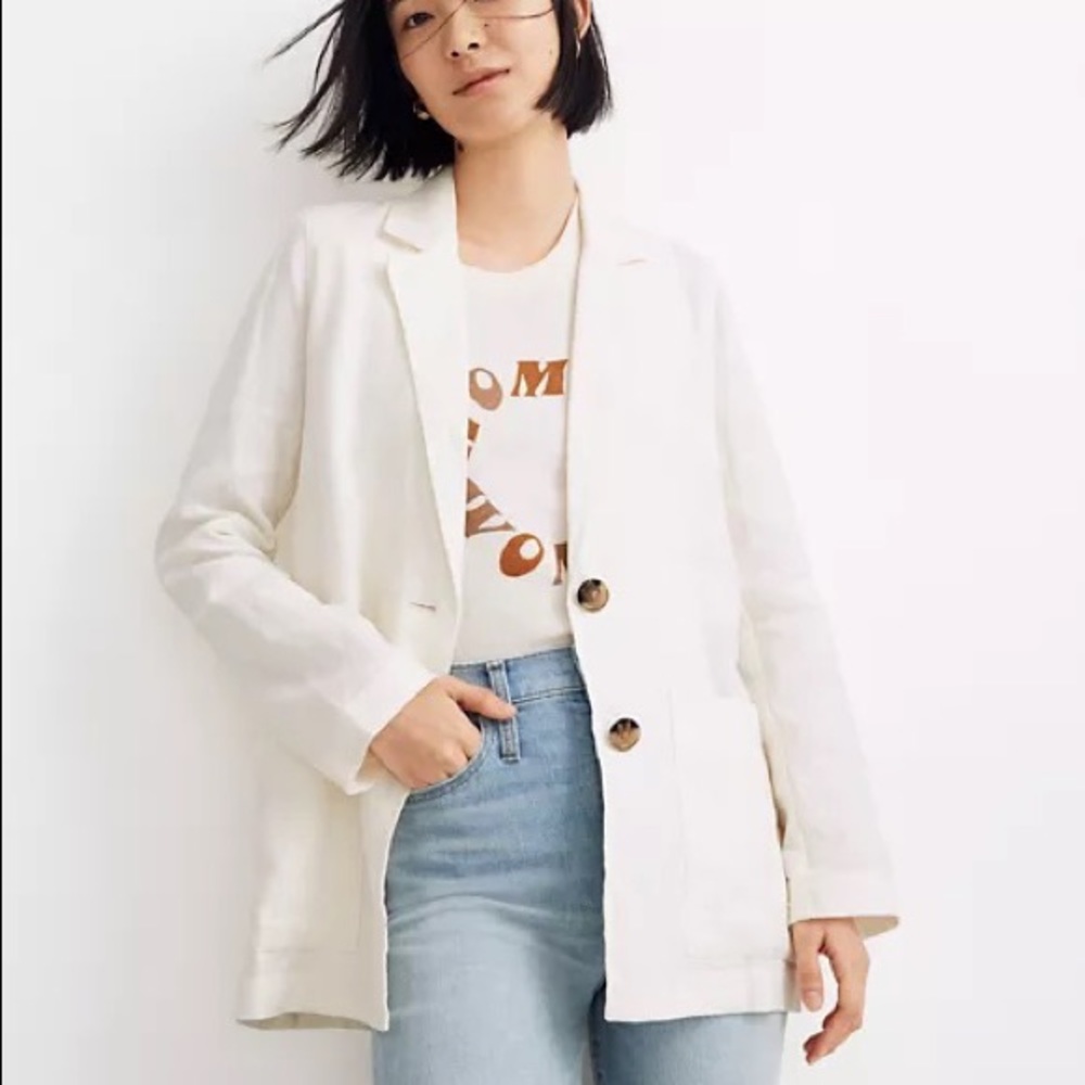 Madewell Linen Dorset Blazer Sz Small
